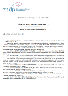 Décision de la CNDP sur la prolongation du débat public jusqu'au 31 Janvier 2021