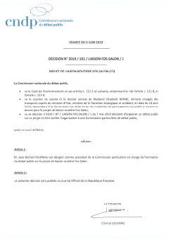 Décision de la CNDP relative à la nomination du président de la commission particulière du débat