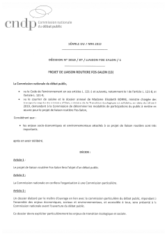 Décision de la CNDP d'organiser un débat public