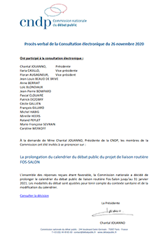 Décision de la CNDP relative à la nomination du président de la commission particulière du débat